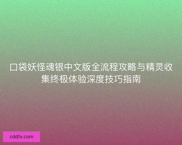 口袋妖怪魂银中文版全流程攻略与精灵收集终极体验深度技巧指南